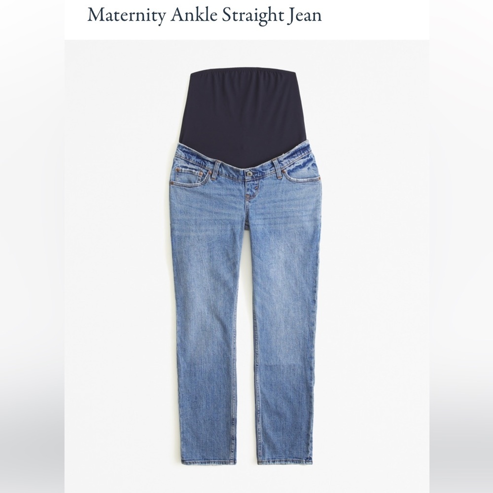 Abercrombie & Fitch Maternity Ankle Straight Jean (color: medium), 31 short